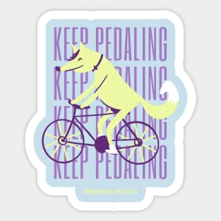 Keep Pedaling Fox Sticker